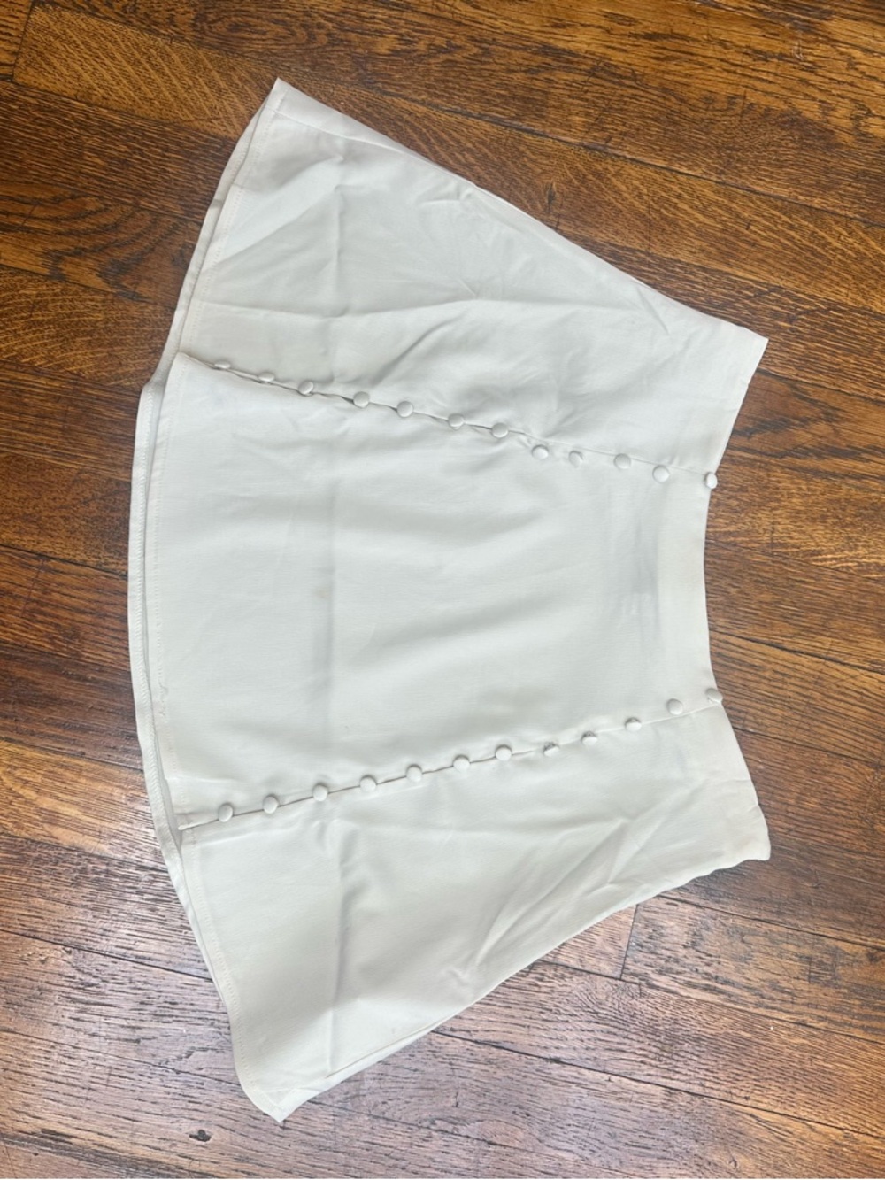 Urban Outfitters Cream Mini Skirt with Button Detail
